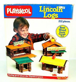 Vintage Lincoln Logs Playset,  1986,  Vg