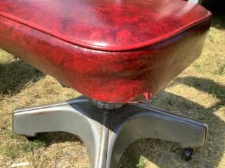 Vtg Industrial Art Deco MCM Metal Tanker Desk Office Swivel Chair Riteform 3