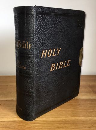 1896 Antique Large Old Family Holy Bible Testament Illustrated Engravings Maps 2
