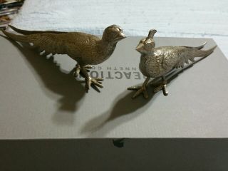 Antique Silver Plate Birds,  Peacock Centre Piece,  Decoration,  Brass,  Large,  Pair