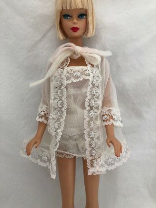 Vintage Barbie Doll Clothes Mod Era 3339 Light N Lazy Sheer Nightie Robe Panty