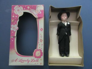 Vintage Groom Doll With Hat A Lovely Doll Movable Eyes Arms Head