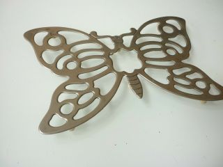 Vintage Leonard Trivet Or Wall Decoration - Butterfly - Silver Plated Metal