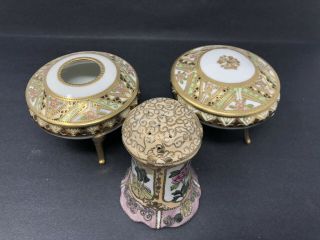 Antique Nippon Hand Painted Moriage Vanity Set