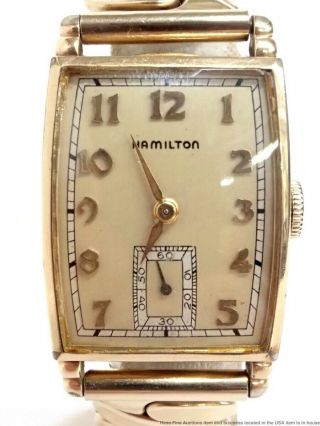 Minty 1930s Art Deco Vintage Hamilton 980cal 17j Long Mens Watch To Fix Repair