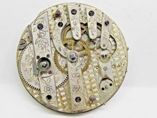 Antique No Name Pocket Watch Movement.  36 Mm In Size.  Key Wind