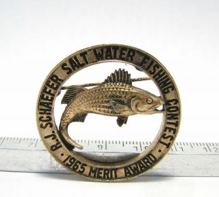 R.  J.  Schaefer 1965 Merit Award Medal Award Salt Water Fishing Contest