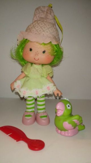 Vintage Strawberry Shortcake Doll: Lime Chiffon,  Pet Parfait Parrot (1983)