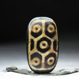 Antique Tibetan Dzi Bead " Eyed " Amulet Pendant From Tibet 15778