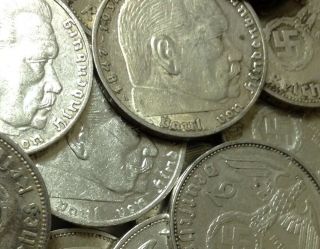 Adolf Hitler SILVER Europe Coin Germany Axis Old Antique Money Eagle Art Piece 2