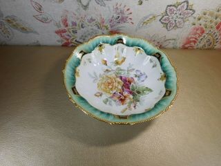 Antique Porcelain Floral Bowl C1900 With Fake Mark 