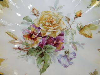 ANTIQUE PORCELAIN FLORAL BOWL c1900 WITH FAKE MARK ' ROYAL VIENNA GERMANY ' 4