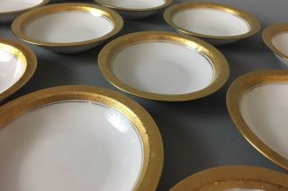 12 Antique Rosenthal Pickard China Gold Encrusted Fruit Dessert Bowls