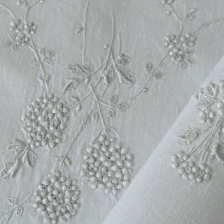 Vintage Appenzell Linen Pillow Case Whitework Hand Embroidered Flowers Tendrils