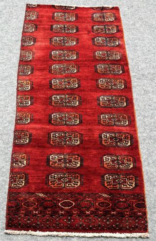 Vintage Oriental Accent Rug 2 ' X5 ' BUKHARA Rug Hand Knotted 100 Wool Pile Carpet 2