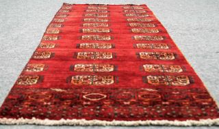 Vintage Oriental Accent Rug 2 ' X5 ' BUKHARA Rug Hand Knotted 100 Wool Pile Carpet 5