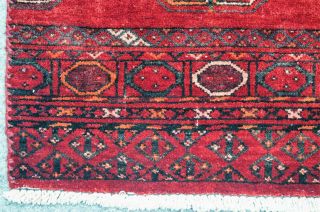 Vintage Oriental Accent Rug 2 ' X5 ' BUKHARA Rug Hand Knotted 100 Wool Pile Carpet 6