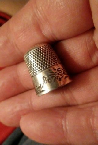 Antique Sterling Silver Thimble M K & D Sterling Silver Ketcham & McDougall 3