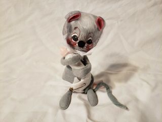 Vintage 1987 Annalee Doll Baby Mouse Mice With Diaper Bottle Bonnet Collectible
