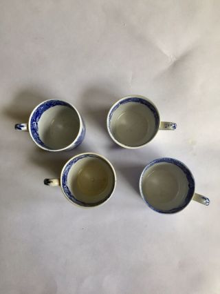 W.  Ridgway Blue Willow Demitasse Cup and Saucers Espresso Antique England 7