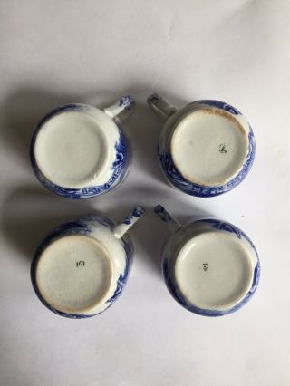 W.  Ridgway Blue Willow Demitasse Cup and Saucers Espresso Antique England 8