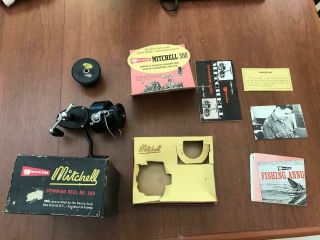 Vintage Garcia Mitchell 300 Spinning Fishing Reel - And Paper Work
