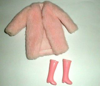 Vintage Doll Clothes Pink Faux Jacket Coat Clone Barbie Mod Maddie Sindy 1970 