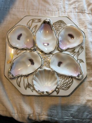 Gilman Collamore York Union Square Oyster Plate - Some Gold Worn “vintage”