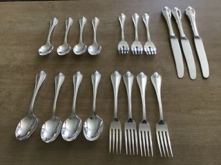 Forks Spoons Knives Rogers Oneida King James Silver Plate Flatware 18 Pc.