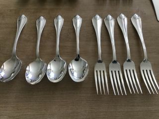 Forks Spoons knives Rogers Oneida King James Silver Plate Flatware 18 Pc. 2