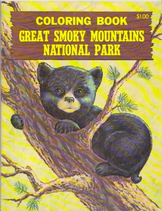 1972 Great Smoky Mountains National Park Coloring Book -,  Uncolored