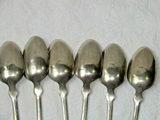 Antique 19th Century J.  Russell German Silver Teaspoons set of 6 2