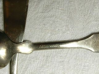 Antique 19th Century J.  Russell German Silver Teaspoons set of 6 3