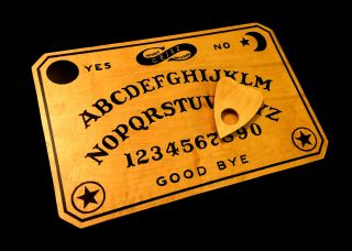 Wooden Ouija Board Set Vintage Antique Fuld Style Handmade With Planchette