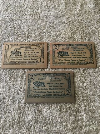 Antique 1949 West Chester Pa Wooden Nickels