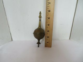 Antique 19th Century Brass Clock Hollow Ball & Spire / Spike Finial 3