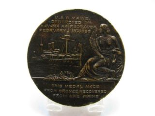 1914 Pittsburgh Pa Medal Made From Bronze Of The Uss Maine