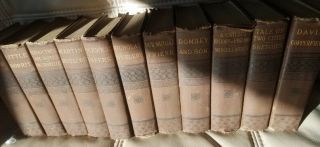 1868 11 Antique Book Set Charles Dickens Companion Edition Copperfield Etc.