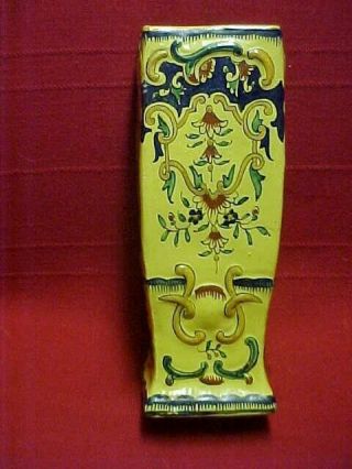 Antique French Multi - Colored Pottery Vase Dated 1898