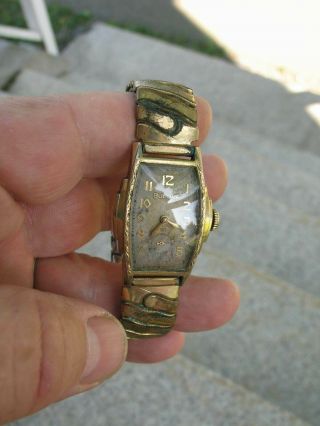 Vintage Bulova 10k Gold Filled Mens Winding Watch Not Running 21j