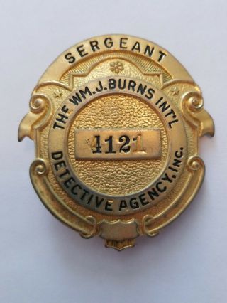 Vintage Antique Sergeant Detective Agency Inc 4121 Badge