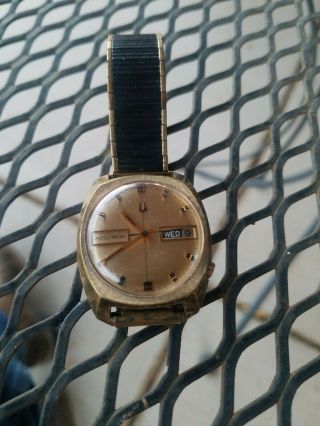 Vintage Bulova Accutron N2 Mens Quartz Watch With Day & Date Function