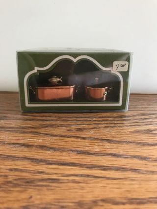 Miniature Dollhouse Bodo Hennig Copper & Brass Fish Poacher Pot 1:12 Nr