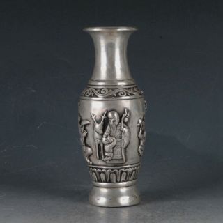 Chinese Silvering Copper Star Of Longevity Vase Made During The Qianlong Period