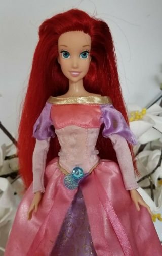 Disney Store The Little Mermaid Ariel Doll In Pink Wardrobe Princess Dress Htf