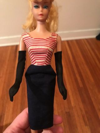 Vintage 1958 Barbie 1962 Midge Blonde Doll Figure Japan W Dress & Long Gloves