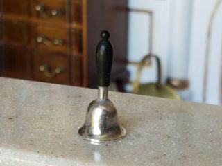 Antique Dollhouse Miniature Wood & Silver Bell 1:12