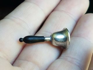 Antique Dollhouse Miniature Wood & Silver Bell 1:12 4