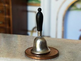 Antique Dollhouse Miniature Wood & Silver Bell 1:12 8