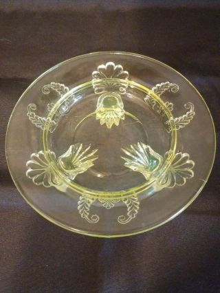 Antique Vaseline Glass Footed Dish Uranium Yellow Green